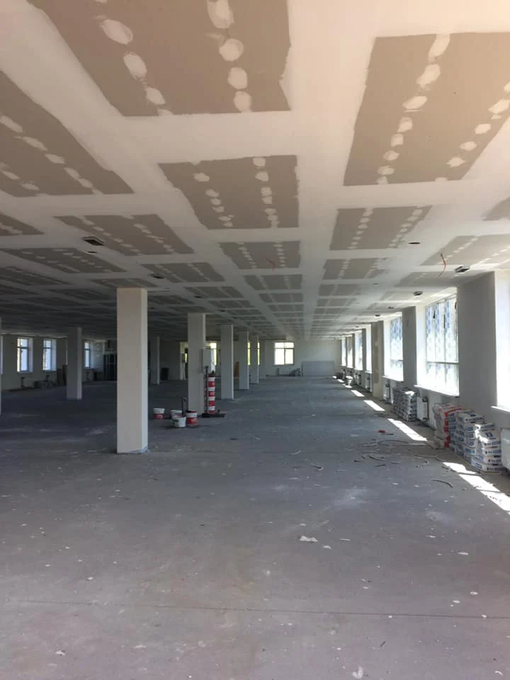 Parking lot drywall ceiling repair